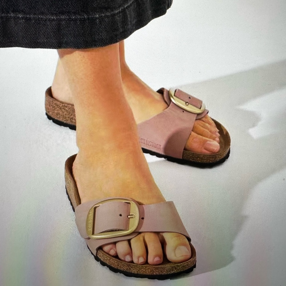 BIRKENSTOCK MADRID  BIG BUCKLE NUBUK LEATHER  SANDAL